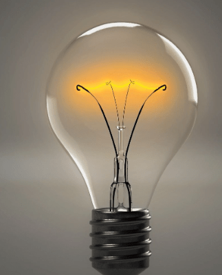 A picture of a lightbulb,
